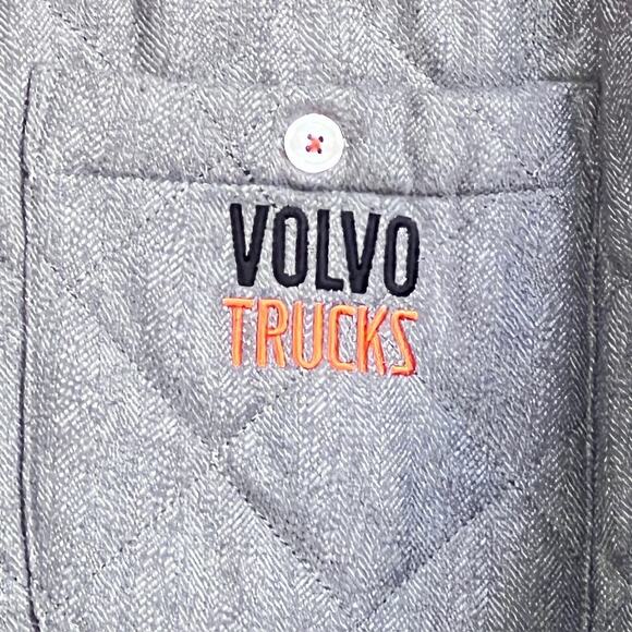 Volvo Trucks Driver Life Gray Quilted Collared Button Up Jacket Men’s Size 2XL - Picture 3 of 3